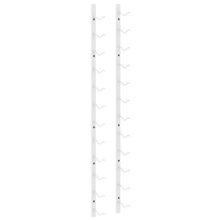 Wall Mounted Wine Rack for 12 Bottles White Iron