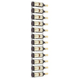 Wall Mounted Wine Rack for 12 Bottles White Iron