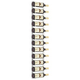 Wall Mounted Wine Rack for 12 Bottles White Iron - Side View