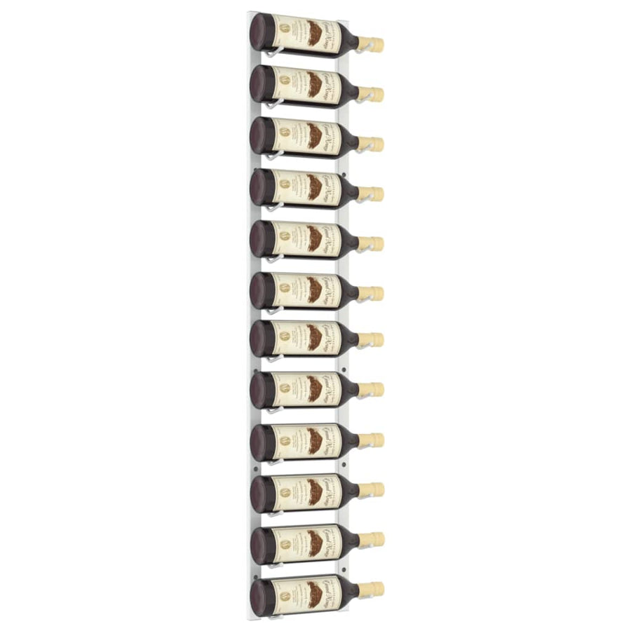 Wall Mounted Wine Rack for 12 Bottles White Iron