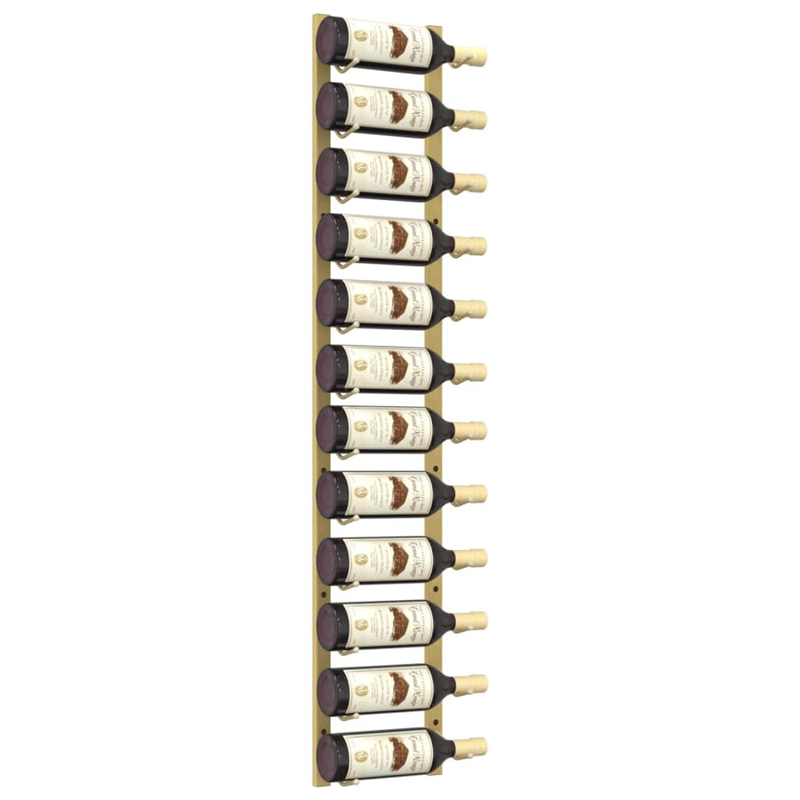 Wall Mounted Wine Rack for 12 Bottles Gold Iron