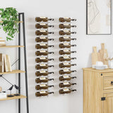 Wall Mounted Wine Rack for 12 Bottles 2 pcs White Iron - Front View