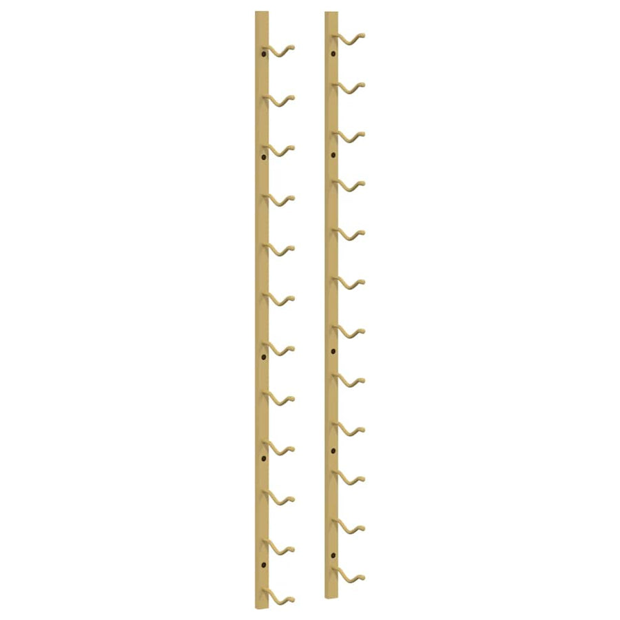 Wall Mounted Wine Rack for 12 Bottles 2 pcs Gold Iron