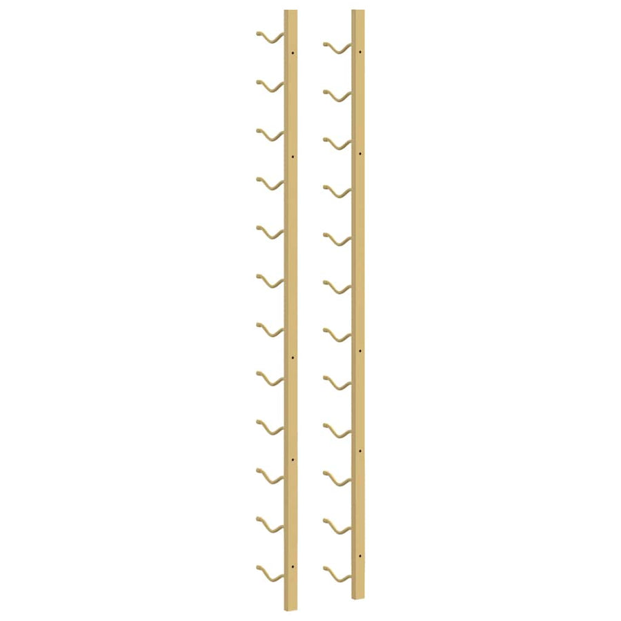 Wall Mounted Wine Rack for 12 Bottles 2 pcs Gold Iron