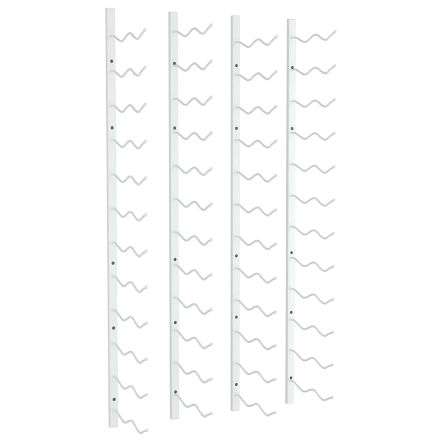 Wall Mounted Wine Rack for 24 Bottles 2 pcs White Iron