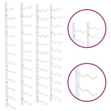 Wall Mounted Wine Rack for 24 Bottles 2 pcs White Iron - Rear View