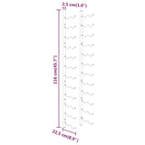 Wall Mounted Wine Rack for 24 Bottles 2 pcs White Iron - Close-Up Angle