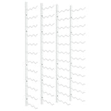 Wall Mounted Wine Rack for 36 Bottles 2 pcs White Iron - Front View