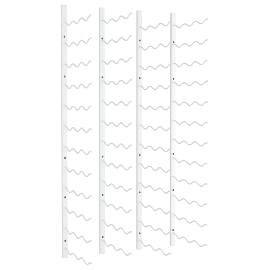 Wall Mounted Wine Rack for 36 Bottles 2 pcs White Iron