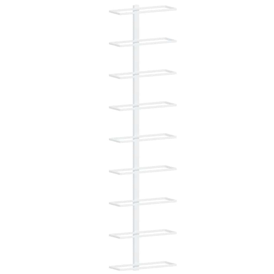 Wall-mounted Wine Rack for 9 Bottles White Iron