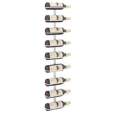 Wall-mounted Wine Rack for 9 Bottles White Iron - Side View