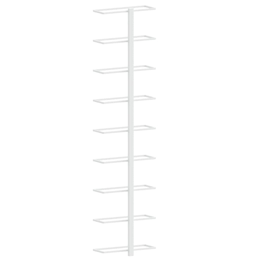 Wall-mounted Wine Rack for 9 Bottles White Iron