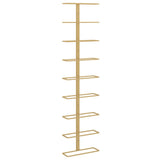 Wall-mounted Wine Rack for 9 Bottles Gold Iron - Front View