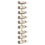 Wall-mounted Wine Rack for 9 Bottles Gold Iron - Side View