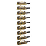 Wall-mounted Wine Rack for 9 Bottles Gold Iron