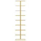 Wall-mounted Wine Rack for 9 Bottles Gold Iron - Top-Down View