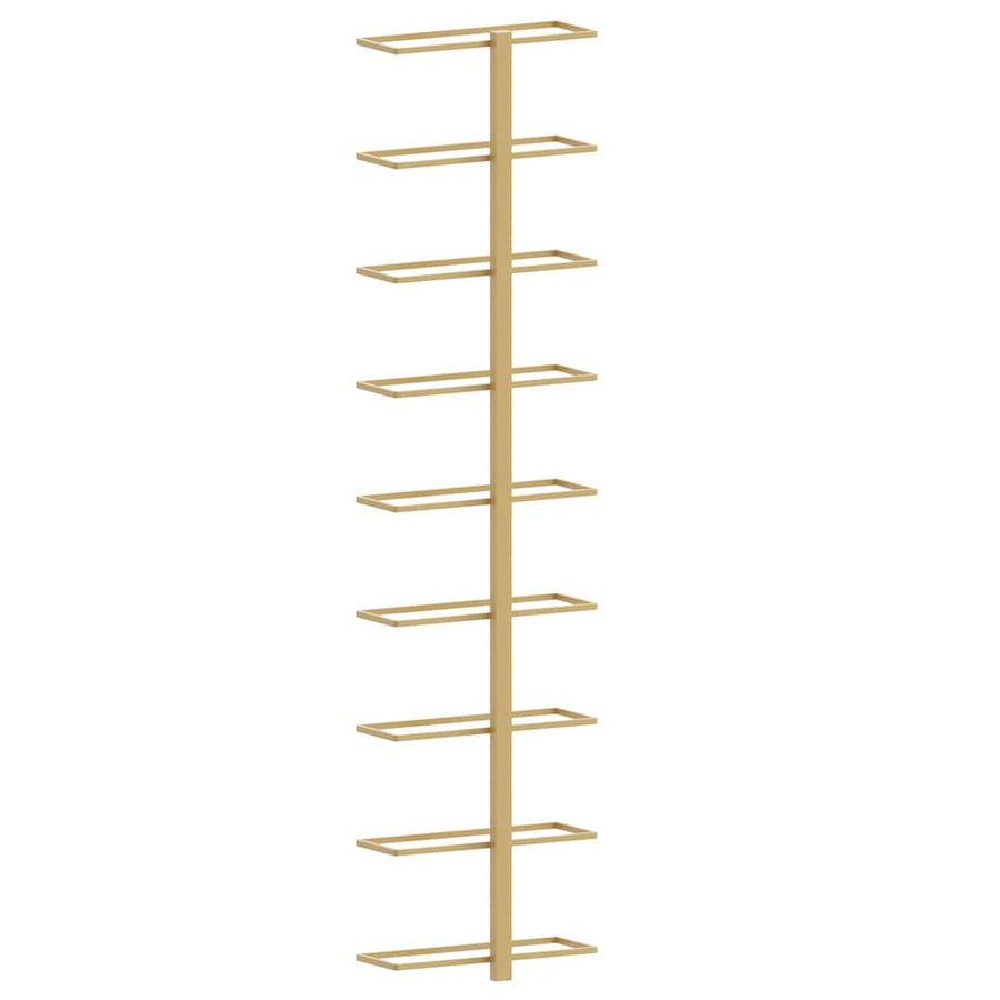 Wall-mounted Wine Rack for 9 Bottles Gold Iron