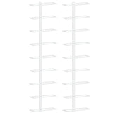 Wall-mounted Wine Rack for 9 Bottles 2 pcs White Iron
