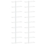 Wall-mounted Wine Rack for 9 Bottles 2 pcs White Iron