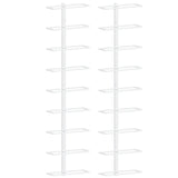 Wall-mounted Wine Rack for 9 Bottles 2 pcs White Iron - Front View