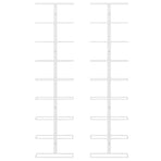 Wall-mounted Wine Rack for 9 Bottles 2 pcs White Iron