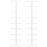 Wall-mounted Wine Rack for 9 Bottles 2 pcs White Iron - Top-Down View