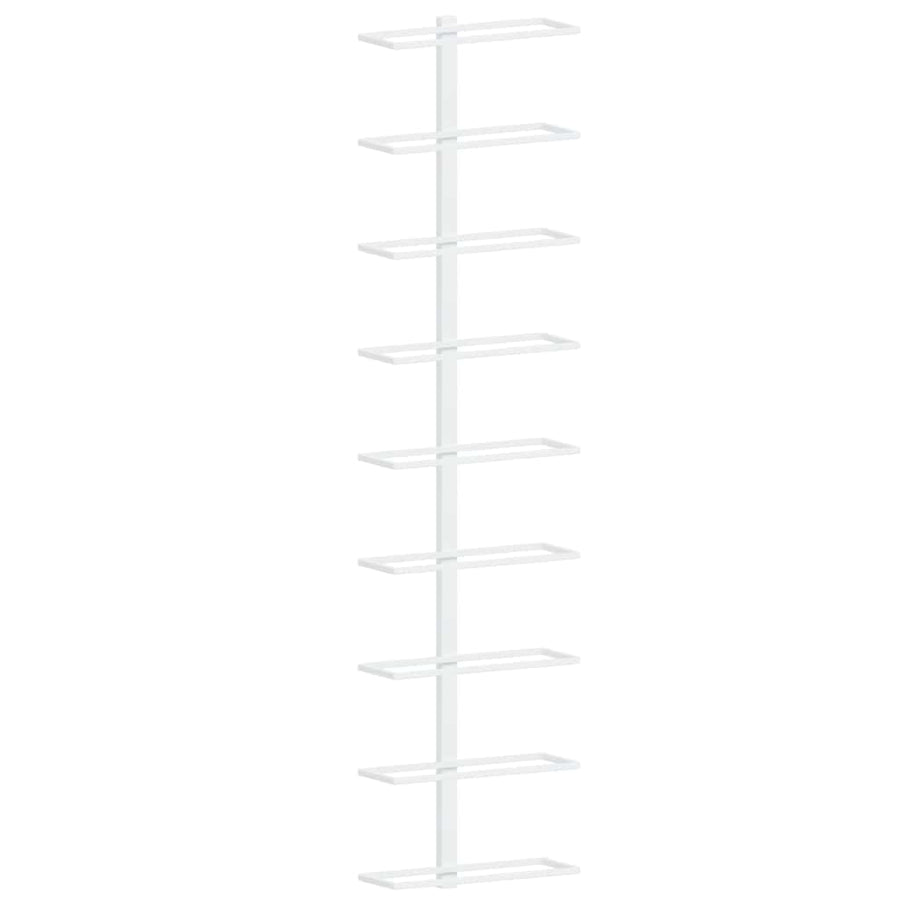 Wall-mounted Wine Rack for 9 Bottles 2 pcs White Iron