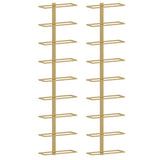 Wall-mounted Wine Rack for 9 Bottles 2 pcs Gold Iron