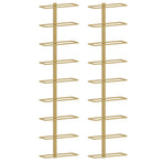 Wall-mounted Wine Rack for 9 Bottles 2 pcs Gold Iron