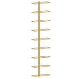 Wall-mounted Wine Rack for 9 Bottles 2 pcs Gold Iron