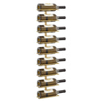 Wall-mounted Wine Rack for 9 Bottles 2 pcs Gold Iron