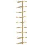 Wall-mounted Wine Rack for 9 Bottles 2 pcs Gold Iron