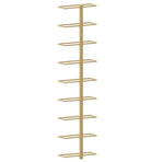 Wall-mounted Wine Rack for 9 Bottles 2 pcs Gold Iron