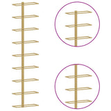 Wall-mounted Wine Rack for 9 Bottles 2 pcs Gold Iron