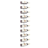 Wall-mounted Wine Rack for 10 Bottles White Metal - Side View