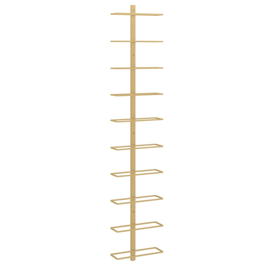 Wall-mounted Wine Rack for 10 Bottles Gold Metal