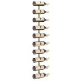 Wall-mounted Wine Rack for 10 Bottles Gold Metal - Side View