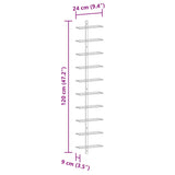 Wall-mounted Wine Rack for 10 Bottles 2 pcs White Metal - Extra Image