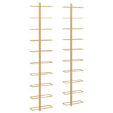 Wall-mounted Wine Rack for 10 Bottles 2 pcs Gold Metal