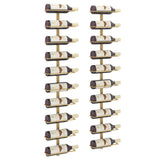 Wall-mounted Wine Rack for 10 Bottles 2 pcs Gold Metal