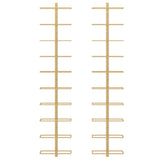 Wall-mounted Wine Rack for 10 Bottles 2 pcs Gold Metal