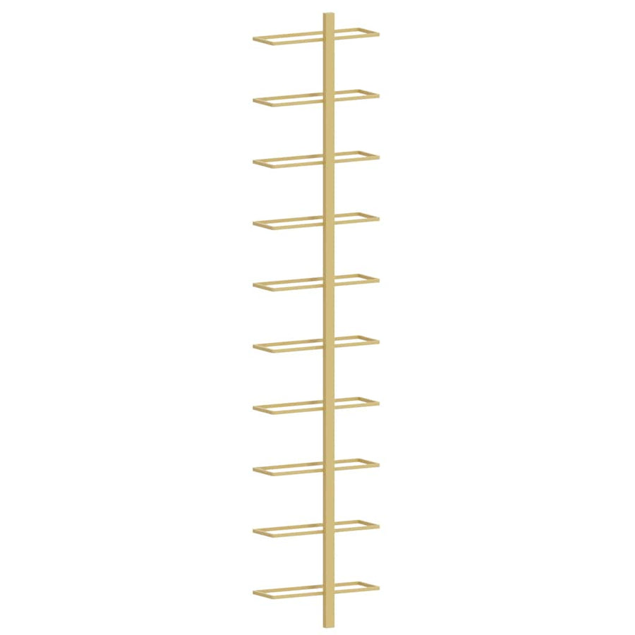 Wall-mounted Wine Rack for 10 Bottles 2 pcs Gold Metal