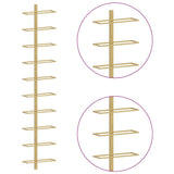 Wall-mounted Wine Rack for 10 Bottles 2 pcs Gold Metal