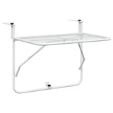 Balcony Table White 60x40 cm Steel