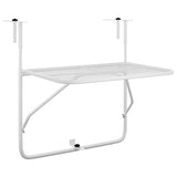 Balcony Table White 60x40 cm Steel - Front View