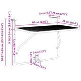 Balcony Table White 60x40 cm Steel