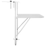 Balcony Table White 60x40 cm Steel - Top-Down View