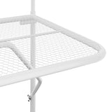Balcony Table White 60x40 cm Steel - Rear View