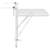Balcony Table White 60x40 cm Steel