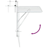 Balcony Table White 60x40 cm Steel - Extra Image